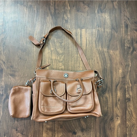 Dooney and Bourke Medium Brown Two Pocket Satchel - Picture 8 of 13